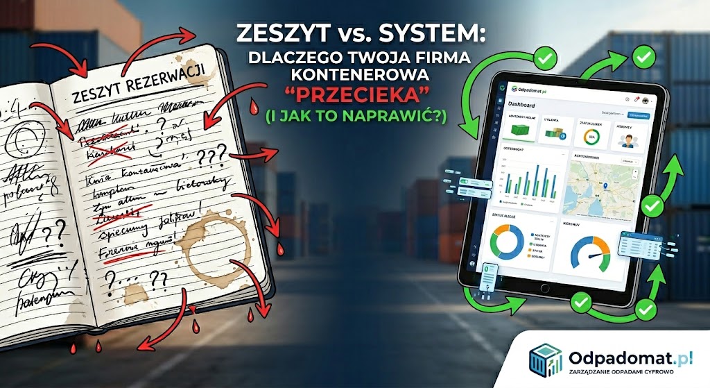 Tradycyjny zeszyt zleceń kontra nowoczesna aplikacja do zarządzania odpadami Odpadomat